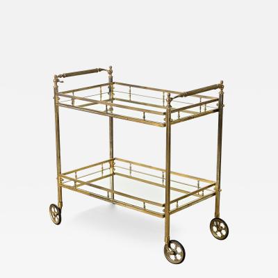 French Vintage Brass Mirror Trolley