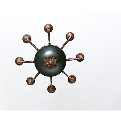 French Vintage Empire Style Gilt Bronze Tole Flush mount