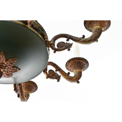 French Vintage Empire Style Gilt Bronze Tole Flush mount