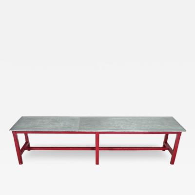 French Vintage Farm Table with Zinc Top