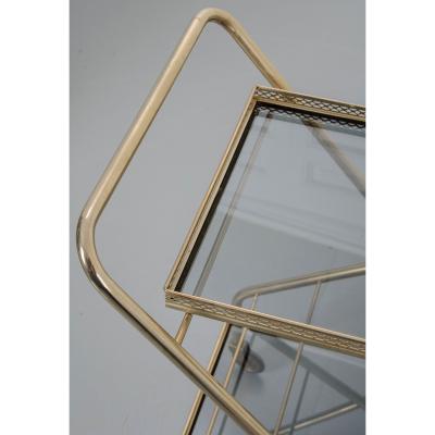 French Vintage Folding Brass Bar Cart