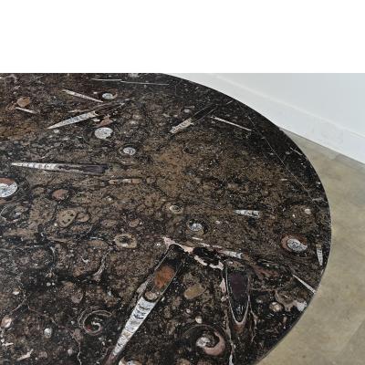 French Vintage Fossil Marble Dining Center Table
