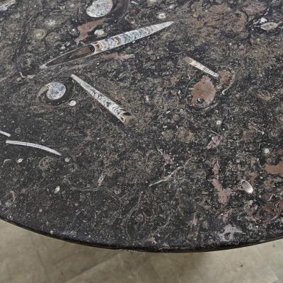 French Vintage Fossil Marble Dining Center Table