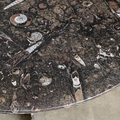 French Vintage Fossil Marble Dining Center Table