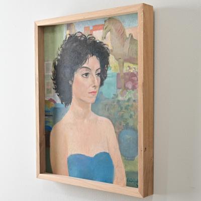French Vintage Framed Portrait by Delescluze