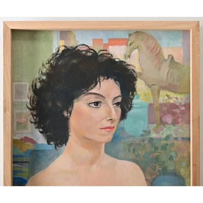 French Vintage Framed Portrait by Delescluze