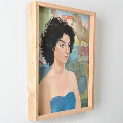 French Vintage Framed Portrait by Delescluze