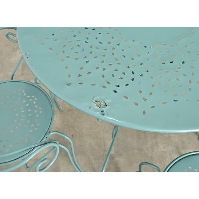 French Vintage Garden Table Set of Four Chairs and Table