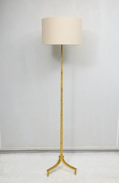 French Vintage Gilt Iron Floor Lamp