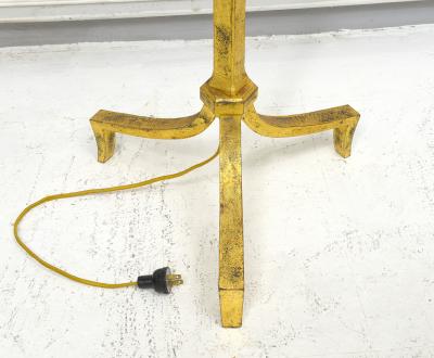 French Vintage Gilt Iron Floor Lamp
