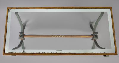 French Vintage Iron and Glass Coffee Table