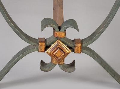 French Vintage Iron and Glass Coffee Table