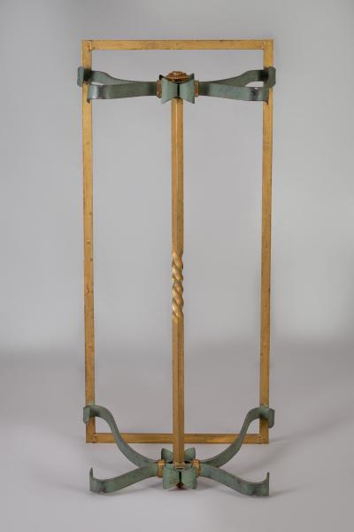 French Vintage Iron and Glass Coffee Table