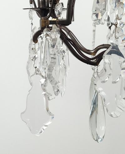 French Vintage Louis XV Style Bronze and Crystal Chandelier