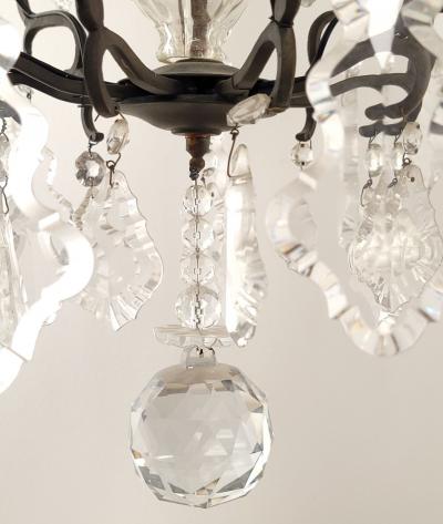 French Vintage Louis XV Style Bronze and Crystal Chandelier