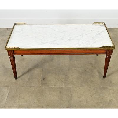 French Vintage Mahogany Louis XVI Style Coffee Table