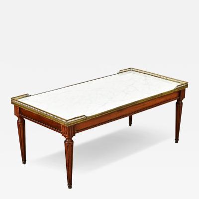 French Vintage Mahogany Louis XVI Style Coffee Table