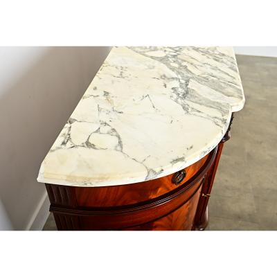 French Vintage Mahogany Marble Top Enfilade