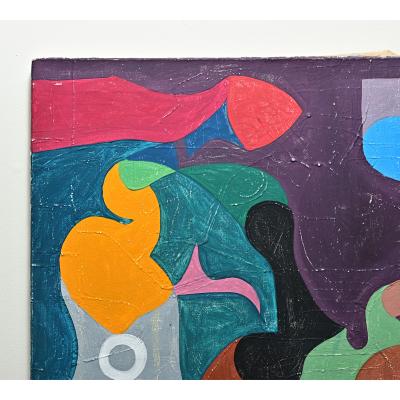 French Vintage Mid Century Abstract Painting