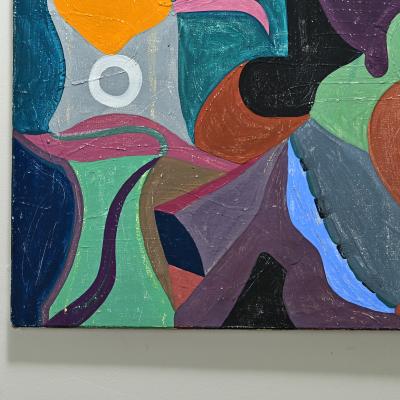 French Vintage Mid Century Abstract Painting