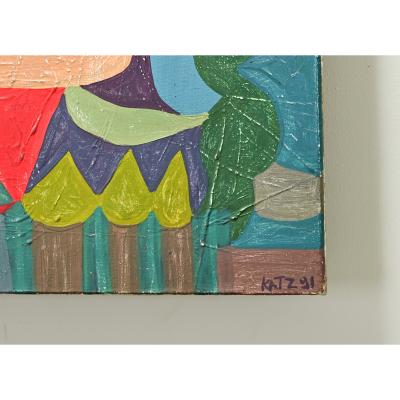 French Vintage Mid Century Abstract Painting