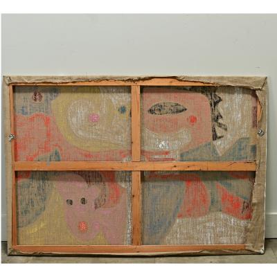 French Vintage Mid Century Abstract Painting