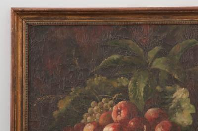 French Vintage Oil on Canvas Still Life with Fruit