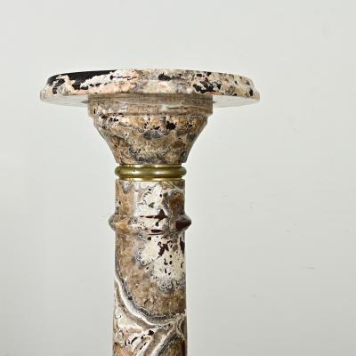 French Vintage Onyx Pedestal with Brass Details