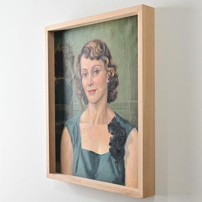 French Vintage Portrait Painting Signed Combrisson