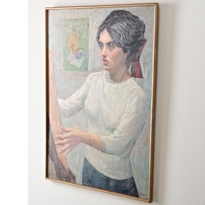 French Vintage Portrait Signed Cruciani