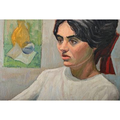 French Vintage Portrait Signed Cruciani