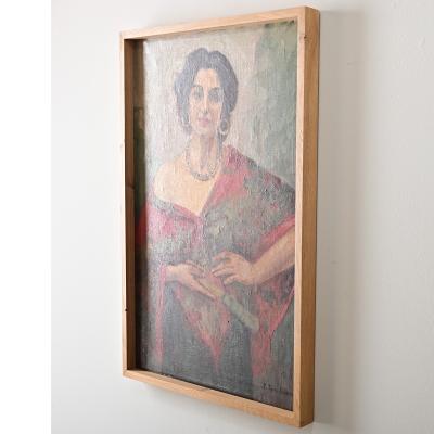 French Vintage Portrait of a Flamenco Dancer Signed Tondreau