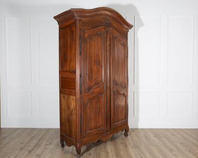 French Walnut Armoire Linen Cupboard Transition Louis XV Louis XVI Period