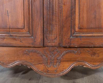 French Walnut Armoire Linen Cupboard Transition Louis XV Louis XVI Period