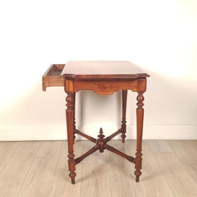 French Walnut Belle poque One Drawer Small Table circa 1900