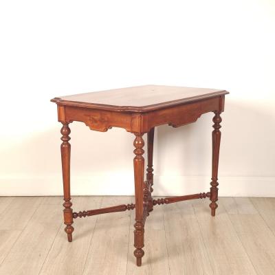 French Walnut Belle poque One Drawer Small Table circa 1900