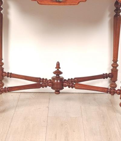 French Walnut Belle poque One Drawer Small Table circa 1900
