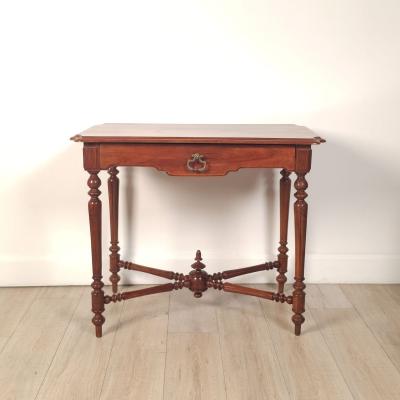 French Walnut Belle poque One Drawer Small Table circa 1900