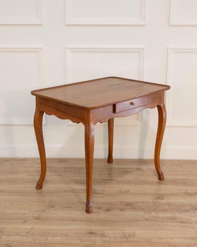 French Walnut Cabaret Table with Frieze Drawer Late 18th Century