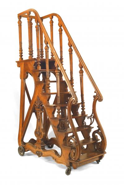 French Walnut Library Ladders