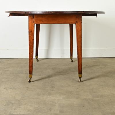 French Walnut Oval Drop Leaf Gate Leg Dining Table