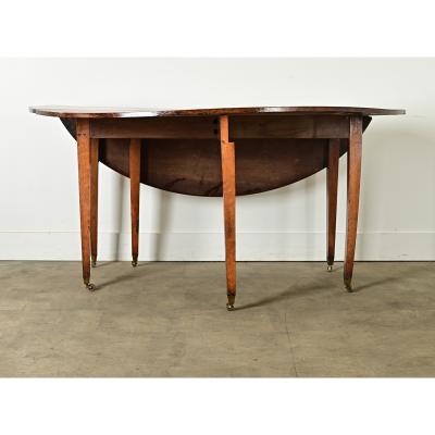 French Walnut Oval Drop Leaf Gate Leg Dining Table