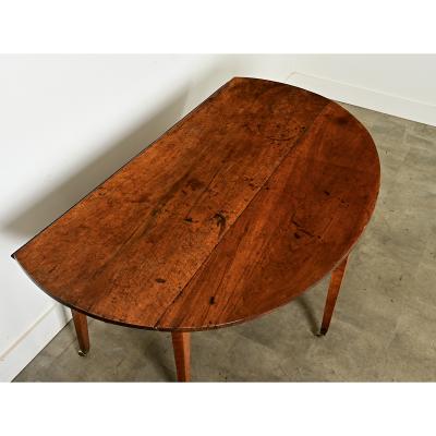 French Walnut Oval Drop Leaf Gate Leg Dining Table