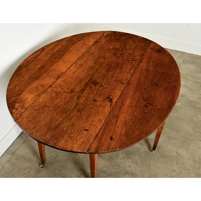 French Walnut Oval Drop Leaf Gate Leg Dining Table