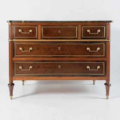 French Walnut Three Drawer Commode 19th Century
