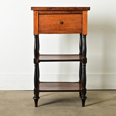 French Walnut and Ebonized Etagere