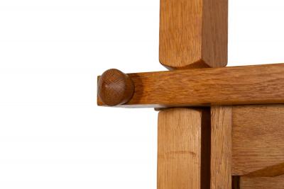 French Waxed Oak Swinging Bar Serving Cabinet by Guillerme et Chambron