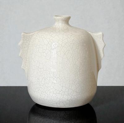 French White Crackle Glazed Vase