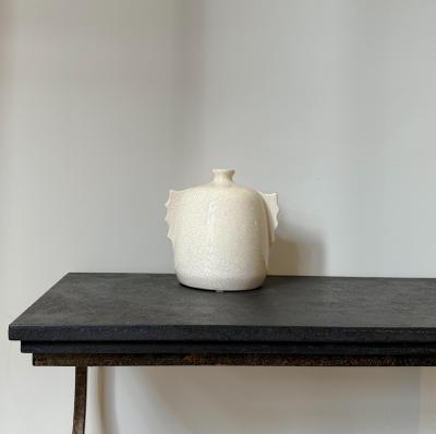 French White Crackle Glazed Vase