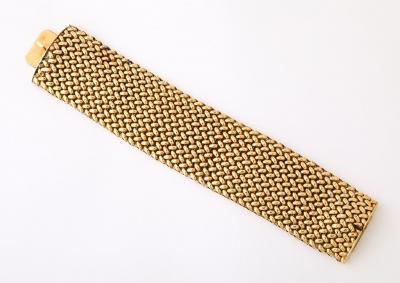 French Wide Gold Maille Cuff 18K